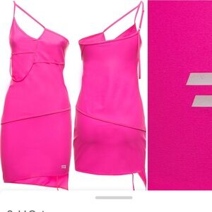 Balenciaga pink asymmetrical one shoulder dress size 4/Small/36 NWT